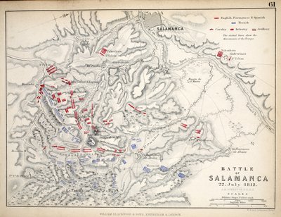 Map of the Battle of Salamanca, published by William Blackwood and Sons, Edinburgh and London, 1848 by Alexander Keith Johnston